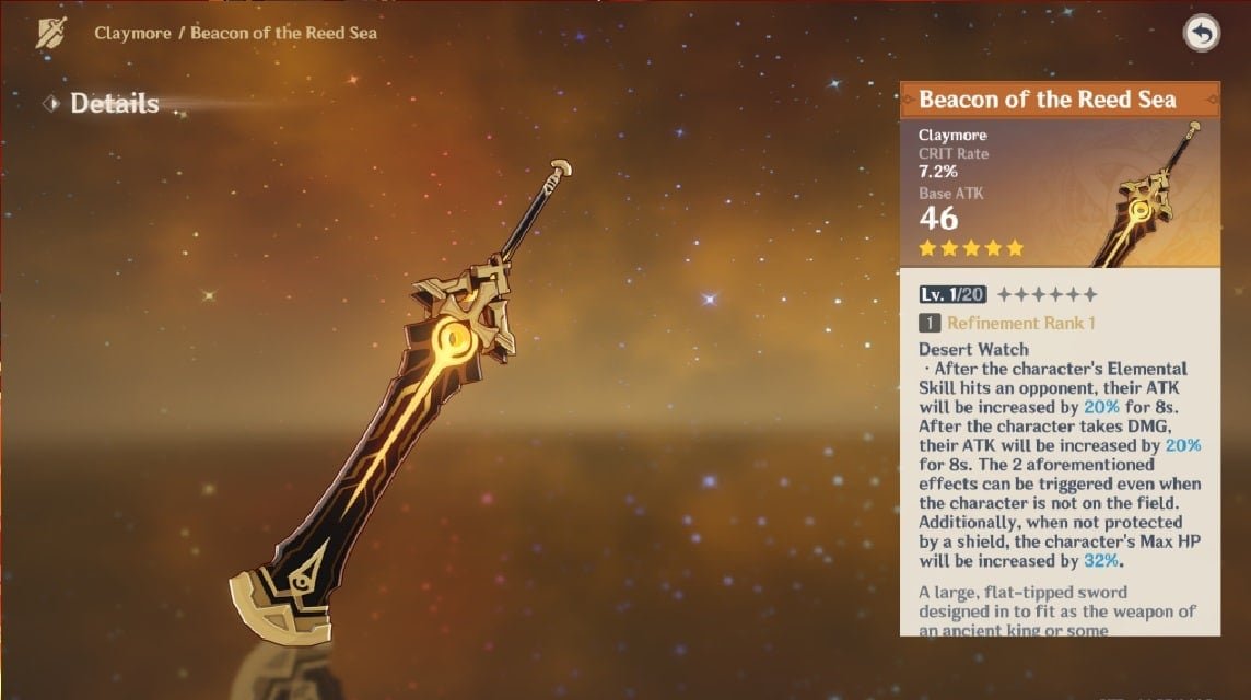 dehya genshin impact weapon beacon of the reed sea