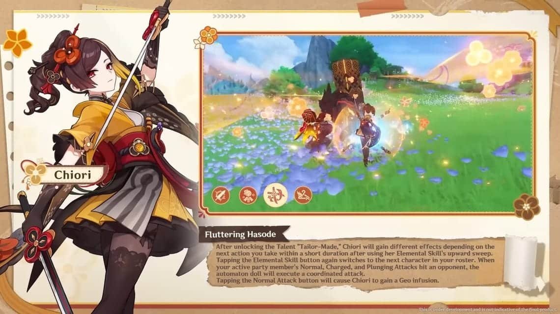 Persyaratan dan Level Ascension Chiori 