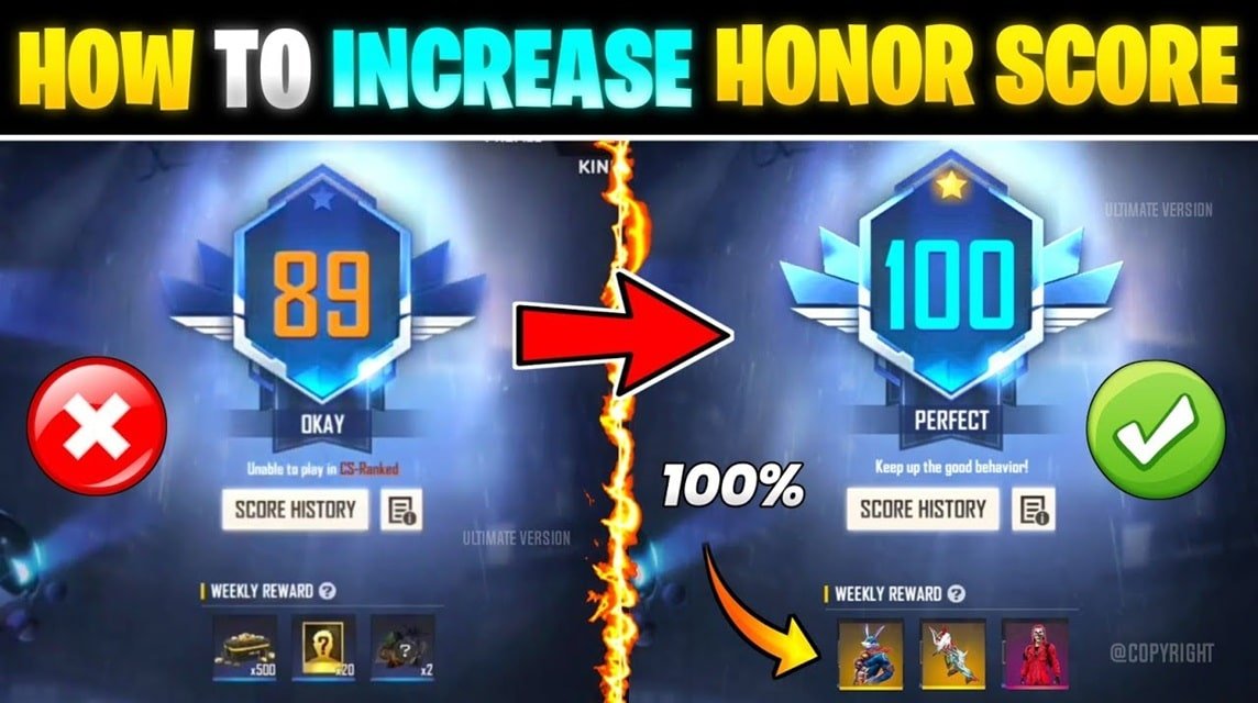 cara menaikkan honor score ff