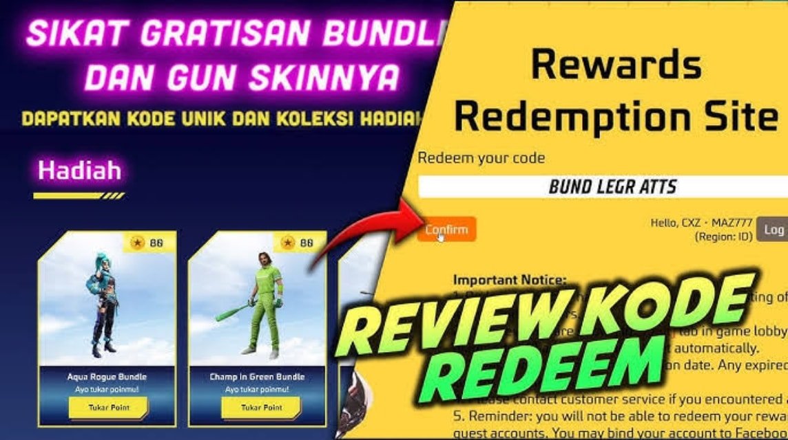 Cara Memasukan Kode Redeem FF