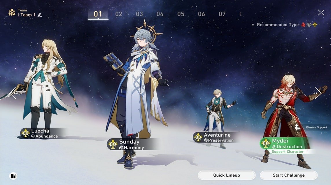 mydei hsr recommended party