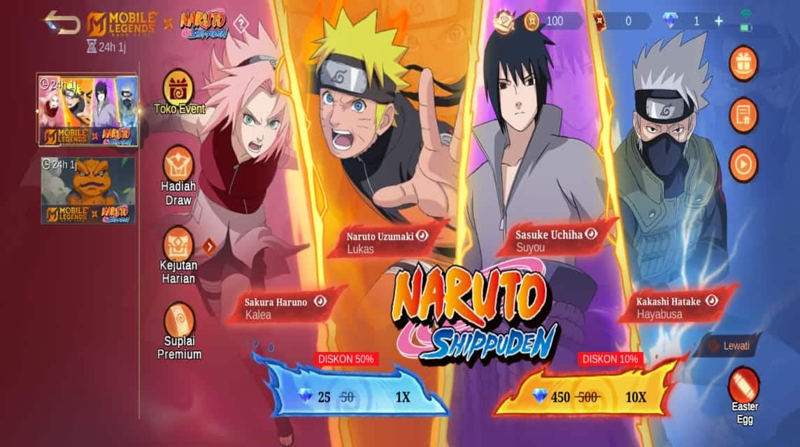 Jadwal Phase 2 MLBB x Naruto Shippuden