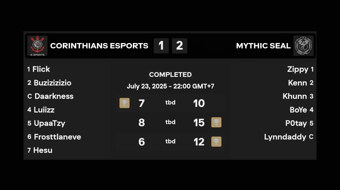 Mythic SEAL vs. Sports Club Corinthians Paulista