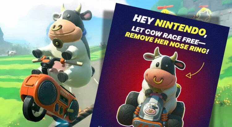 PETA Desak Nintendo Hapus Aksesoris Cincin Pada Hidung Sapi di Mario Kart