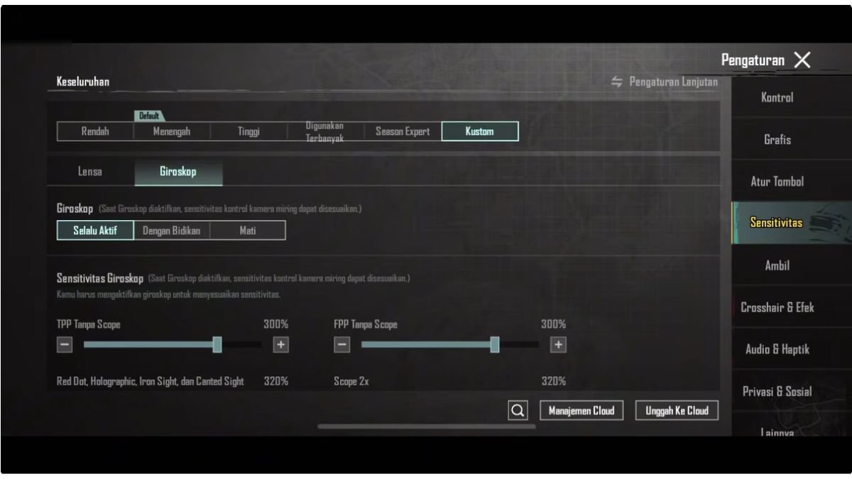Setting Sensitivity PUBG Mobile