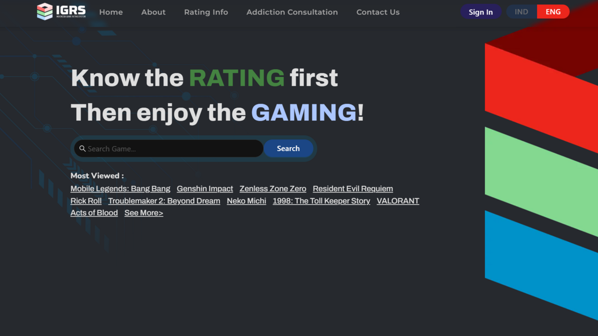 Tampilan laman resmi 