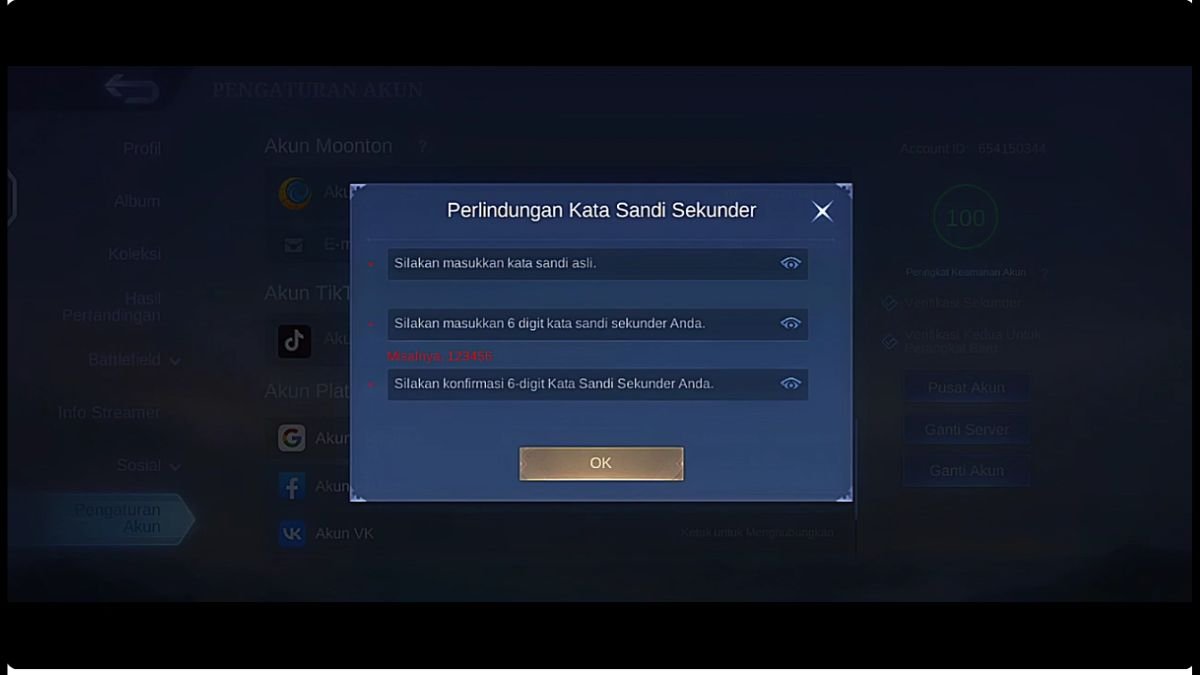 Kata Sandi Sekunder ML