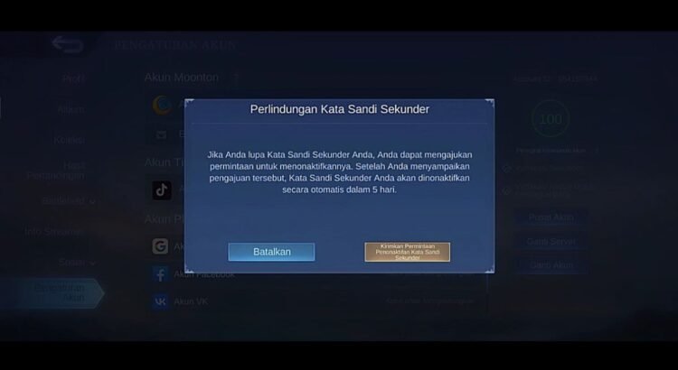 Pengertian dan Cara Membuat Kata Sandi Sekunder ML