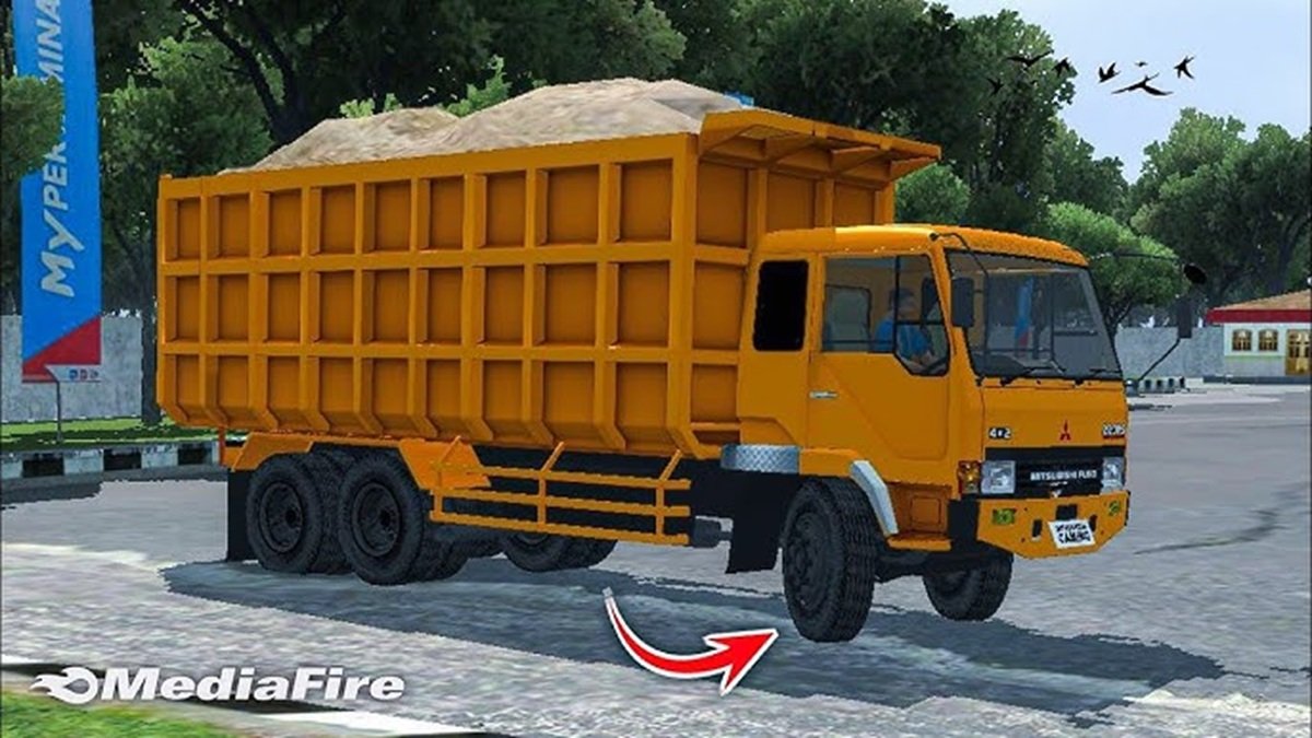 mod bussid truck fuso 6x4 muatan berat