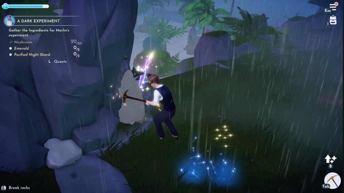 Cara mendapatkan Emerald di Dreamlight Valley - Menambang Emerald