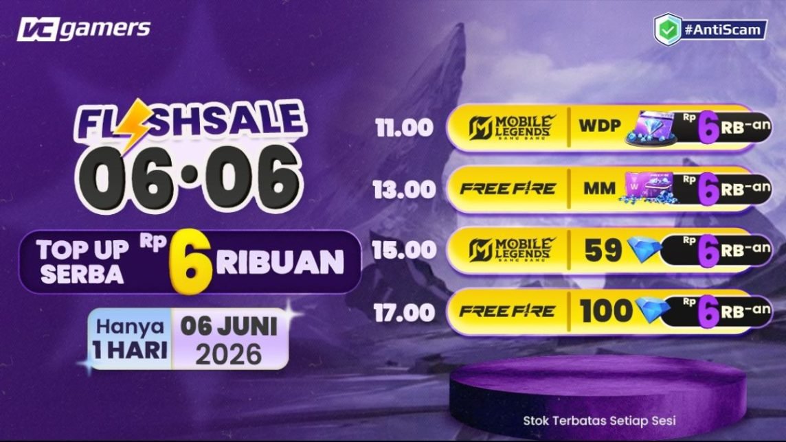 flash sale 6.6 juni 2026 vcgamers