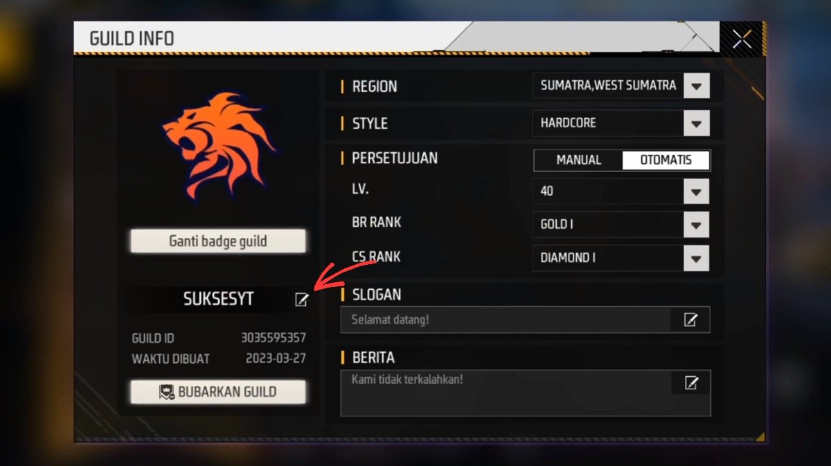 nama guild FF yang belum dipakai