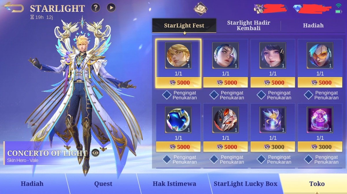 cara beli skin StarLight yang sudah lewat