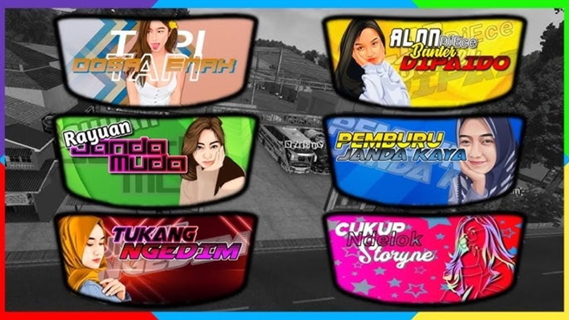 livery bussid shd full stiker kaca