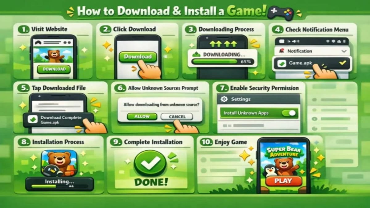 Super Bear Adventure mod menu - Cara download