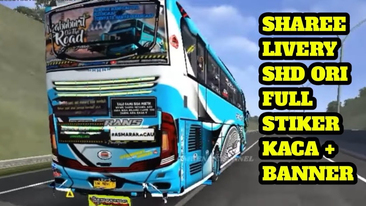 livery bussid shd full stiker kaca